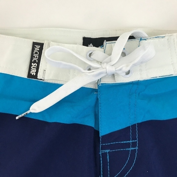 Pacific Surf Blue Stripped Board Shorts sz XL - Picture 5 of 6